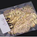 17 Piece Metal Filigree Leaves Flower Charms Pendant Jewelry Making Findings for DIY Wedding Bridal Hair Jewelry Gold