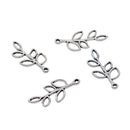 Alloy Charms Pendants Jewelry DIY Crafts Findings, 30pcs Sold, Hollow Leaf Branch Shaped, 33x16mm