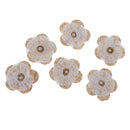 6 Pieces Flower Pearl Rustic Burlap Lace Trim Scrapbook Embellishment Applique Patch for Sewing on Clothing Decoration 70mm