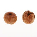 10x 12mm Wooden Carving Loose Spacer Bead Charms Lotus Craft For DIY Jewelry