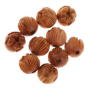 10x 12mm Wooden Carving Loose Spacer Bead Charms Lotus Craft For DIY Jewelry