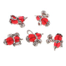 5 Pcs Faux Zircon Gourd Shape Charms Pendant For Jewelry Making DIY Necklace
