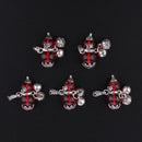5 Pcs Faux Zircon Gourd Shape Charms Pendant For Jewelry Making DIY Necklace