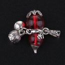 5 Pcs Faux Zircon Gourd Shape Charms Pendant For Jewelry Making DIY Necklace