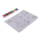 1 Set 6 Colors Finger Paints Ink Pad with 8pcs White Finger Painting Paper Kit for Kids Children Educational Toys