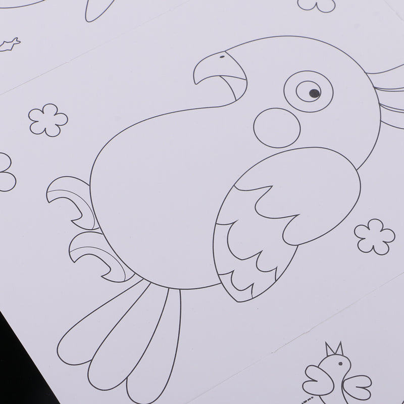 1 Set 6 Colors Finger Paints Ink Pad with 8pcs White Finger Painting Paper Kit for Kids Children Educational Toys