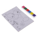 1 Set 6 Colors Finger Paints Ink Pad with 8pcs White Finger Painting Paper Kit for Kids Children Educational Toys