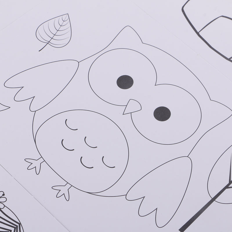 1 Set 6 Colors Finger Paints Ink Pad with 8pcs White Finger Painting Paper Kit for Kids Children Educational Toys