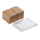 200 Sets Paper Jewelry Earrings Display Cards 67x50 mm Rectangle Ear Studs Ear Hooks Hanging Holder Brown with Self Adhesive Bags 100x70mm