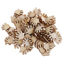 100 Pieces Mini Cut Hand Shapes Blank Wood Unfinished Wood Pieces for DIY Arts Crafts, Handmade Wedding Ornaments, Baby Shower Centerpieces