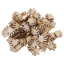100 Pieces Mini Cut Hand Shapes Blank Wood Unfinished Wood Pieces for DIY Arts Crafts, Handmade Wedding Ornaments, Baby Shower Centerpieces