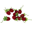 10 Pieces Artificial Strawberries Fake Food Fruit Red Berries For Rustic Country Decoration Floral Arrangements Home House Kitchen Wedding Christmas