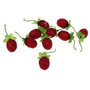 10 Pieces Artificial Strawberries Fake Food Fruit Red Berries For Rustic Country Decoration Floral Arrangements Home House Kitchen Wedding Christmas