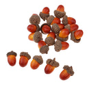 20 Pieces Mini Acorns Artificial Lifelike Simulation Small Acorn Accents Decoration Fake Fruit Home House Kitchen Decor - 17x25mm