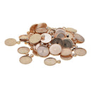 50 Pieces Vintage Round Blank Cabochon Charms Beads Bezel Settings Tray DIY Pendant Base Jewelry Making Findings 25mm