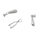 20 Pieces Brass Necklace Pendant Pinch Bail Connector Jewelry Making Findings Clasps Accessories Silver