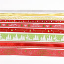 9 Styles Christmas Ribbon for Crafts Grosgrain Satin Fabric Ribbon Wired Sheer Glitter Ribbon For Holiday, Winter Package Gift Wrapping, Hair Bow Clip