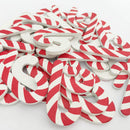50 Piece Christmas Candy Cane Walking Stick Wooden Shapes Embellishment for Xmas Party Decoration DIY Handmade Craft