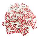 50 Piece Christmas Candy Cane Walking Stick Wooden Shapes Embellishment for Xmas Party Decoration DIY Handmade Craft