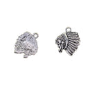 30 Pieces Tibetan Silver Tone Charms Indian Chief Head Pendants 21x17mm for DIY Jewelry Making Crafting Fit Necklace Bracelet Spacers Dangle Beads