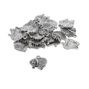 30 Pieces Tibetan Silver Tone Charms Indian Chief Head Pendants 21x17mm for DIY Jewelry Making Crafting Fit Necklace Bracelet Spacers Dangle Beads