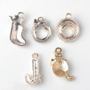 10 Pieces Alloy Crystal Enamel Christmas XMAS Necklace Bracelet Charms Pendants for DIY Kids Hair Accessories Decoration