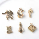 12 Pieces Happy Holiday Mixed Gold Plated Enamel Christmas Charms Pendants Dangle Beads for Necklace Bracelet Jewelry Making Gift Decoration Craft DIY