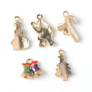 10 Pieces Enamel Rhinestone Christmas Charms Set Mixed Pendants Beads for Crafting, Jewelry Findings Making Accessory For DIY Necklace Bracelet