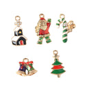 10 Pieces Enamel Rhinestone Christmas Charms Set Mixed Pendants Beads for Crafting, Jewelry Findings Making Accessory For DIY Necklace Bracelet