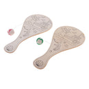 Racket Shape Wooden Paint Board With Ball DIY Kids Creative Drawing Template