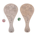 Racket Shape Wooden Paint Board With Ball DIY Kids Creative Drawing Template