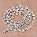 1 Yard Alloy Crystal Rhinestone Chain Beaded Ribbon Trim Sewing Applique Embellishment for Wedding Bridal Dress Clothing Decoration