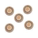 20 Pieces 30mm Rustic Natural Wood Flower Shapes Wooden Embellishment for Wedding Table Scatter Decoration Crafts Children's DIY Sewing Wood Buttons