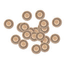 20 Pieces 30mm Rustic Natural Wood Flower Shapes Wooden Embellishment for Wedding Table Scatter Decoration Crafts Children's DIY Sewing Wood Buttons