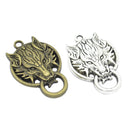2 Piece Silver Bronze Alloy Wolf Shape Pendant Charms for Jewelry Making DIY Necklace Bracelet Earrings Hair Accessories Craft