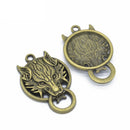 2 Piece Silver Bronze Alloy Wolf Shape Pendant Charms for Jewelry Making DIY Necklace Bracelet Earrings Hair Accessories Craft