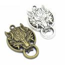 2 Piece Silver Bronze Alloy Wolf Shape Pendant Charms for Jewelry Making DIY Necklace Bracelet Earrings Hair Accessories Craft