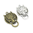 2 Piece Silver Bronze Alloy Wolf Shape Pendant Charms for Jewelry Making DIY Necklace Bracelet Earrings Hair Accessories Craft