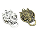 2 Piece Silver Bronze Alloy Wolf Shape Pendant Charms for Jewelry Making DIY Necklace Bracelet Earrings Hair Accessories Craft
