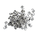 50 Piece Antique Silver Alloy Meditation Yoga Om Charms Spacer Loose Beads for DIY Necklace Bracelet Jewelry Making Beading Craft