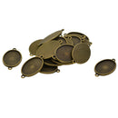 20 Pieces Antique Bronze Oval Cameo Cabochon Pendant Setting Blanks Trays