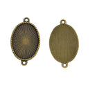 20 Pieces Antique Bronze Oval Cameo Cabochon Pendant Setting Blanks Trays