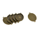 20 Pieces Antique Bronze Oval Cameo Cabochon Pendant Setting Blanks Trays