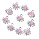 10 Pieces Alloy Fashion Pink Crystal Pendant Rhinestone Diamante Charms For Women Necklace Brooch Decor Supply 16x17mm