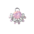 10 Pieces Alloy Fashion Pink Crystal Pendant Rhinestone Diamante Charms For Women Necklace Brooch Decor Supply 16x17mm