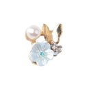 10x Alloy Fashion Crystal Flatback Jewelry Accessory Rhinestone Pearl Charms Women Necklace Brooch Butterfly Button Sewing Crafts Supply Light Blue