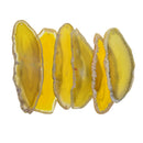 6Pc 2-3" Lemon Yellow Agate Slices Quartz Crystal Pendant Jewelry DIY Making