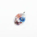 Oval Shape Glass Necklace Pendants With Dried Flowers Design Time Gem Jewelry Making Supply Clear