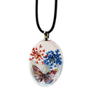 Oval Shape Glass Necklace Pendants With Dried Flowers Design Time Gem Jewelry Making Supply Clear