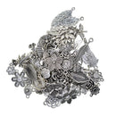 Wholesale Jewelry Making Silver Charms Mixed Smooth Tibetan Silver Metal Charms Pendants DIY Necklace Bracelet Jewelry Making and Crafting, 100 Grams